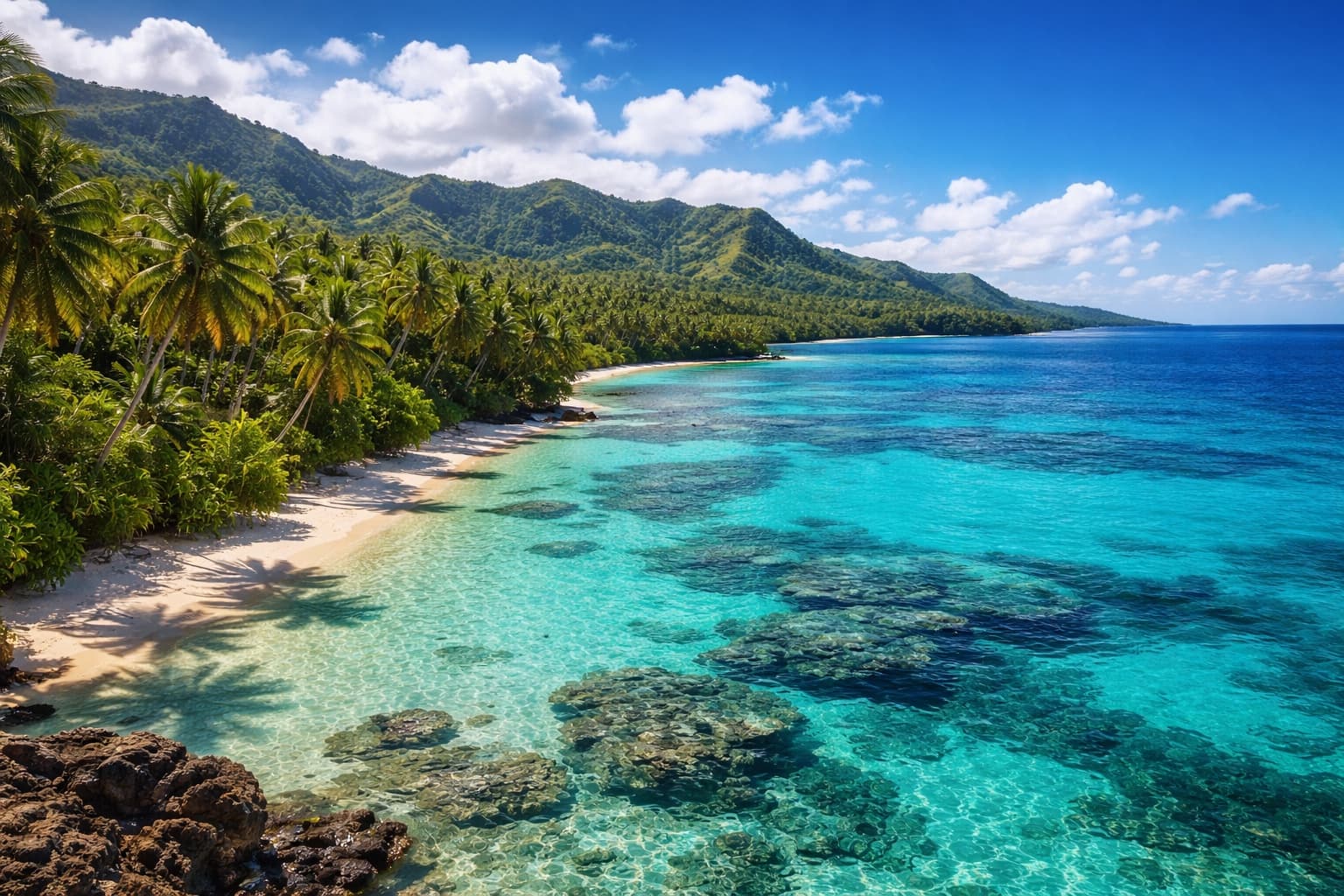 Eroded Fiji coastline